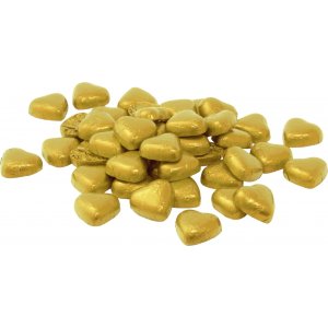 Mjölkchokladhjärta - Folie - Guld - 5 st