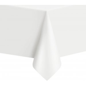 Bordsduk - Plast - Vit/Transparent - ca 1,4 x 2,7m