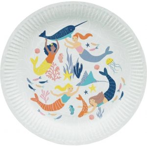 Papptallrikar - Mermaid Waves - 8-pack