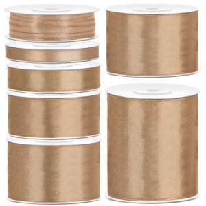 Satinband - 25 m - Guld - Bredd: 6 mm