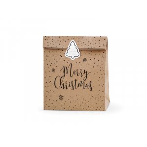 Stora påsar - Kraft/Prickar - Merry Christmas - 3 st