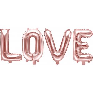 Bokstavsballonger - LOVE - 140 x 35 cm - Roséguld