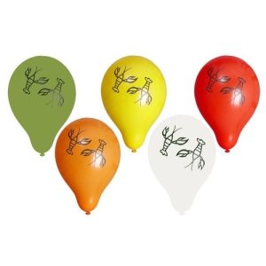 Ballonger - Kulörta med kräftor - 10-pack