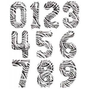 Sifferballong - Zebra - 1 m