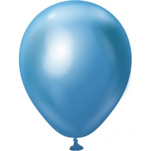 Miniballonger enfärgade - Premium 13 cm - Blue Chrome
