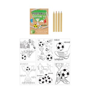 Minimålarbok med färgpennor - Fotboll