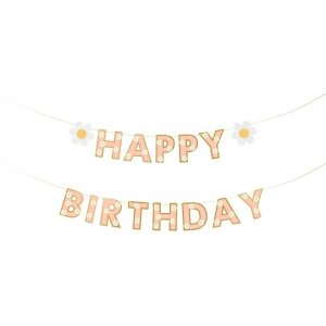 Girlang Happy Birthday - Blommor - 2m
