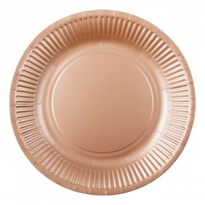Papptallrikar - Roséguld 23 cm - 8-pack