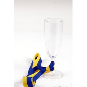 Champagneglas med band - Transparent