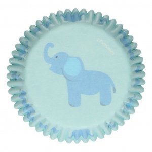 Muffinsformar - Elefant - Blå - 48-pack