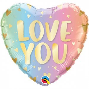 Foliehjärta - Pastel Ombre - Love you