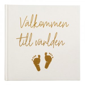 Gästbok - Välkommen till världen - Vit/Guld