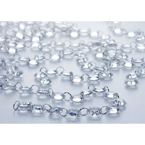 Kristallgirlang - Färglös - 1 meter - Kulor 18 mm