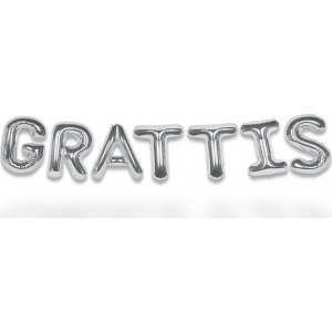 Bokstavsballonger - Grattis - Silver