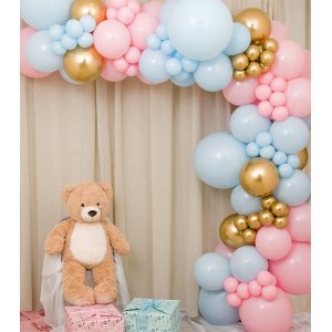 Ballongbåge - 5m - Blå/Rosa/Guld