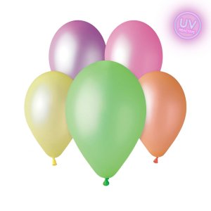 Latexballonger - Neon Mix - UV Glow - 28 cm - 10-pack