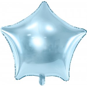 Folieballong - Stjärna - Ljusblå - 48 cm