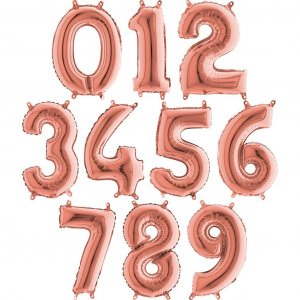 Sifferballong - Roséguld - 1 m