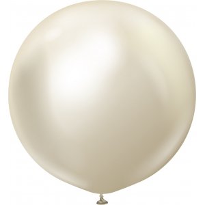 Ballonger enfärgade - Premium 90 cm - White Gold Chrome - 2-pack