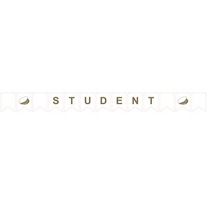 Vimpel - Student - Vit/Guld