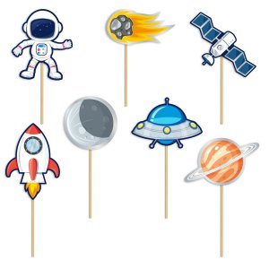 Cake toppers - Space Cosmos - 7-pack
