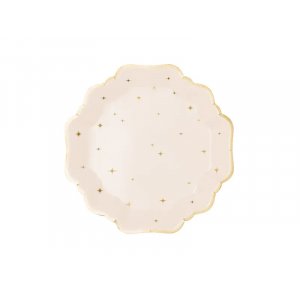 Papptallrikar - Beige med stjärnor - 21 cm
