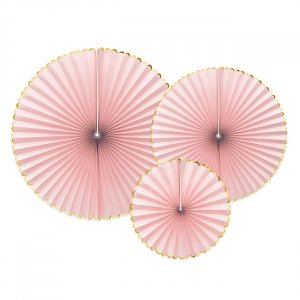 Pin Wheels - Rosa/Guldkant - 3-pack