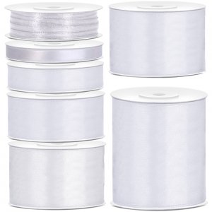 Satinband - 25 m - Vitt - Bredd: 3 mm
