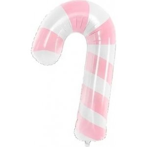 Folieballong - Pink Christmas - Candy Cane - Rosa/Vit