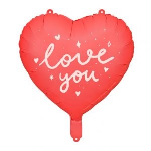 Folieballong - Rött hjärta - Love You