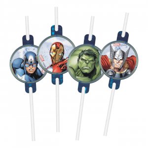 Papperssugrör - Avengers Infinity Stones - 4-pack