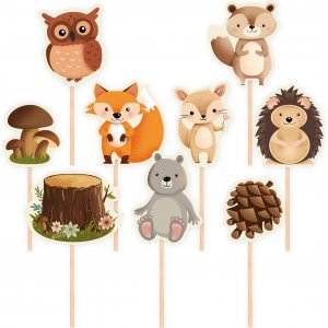Cake picks - Skogens vänner - 9-pack