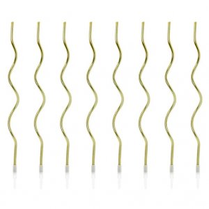 Tårtljus - Swirl - Guldmetallic - 8-pack