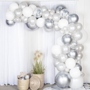 Ballongbåge - 5m - Silver/Chrome