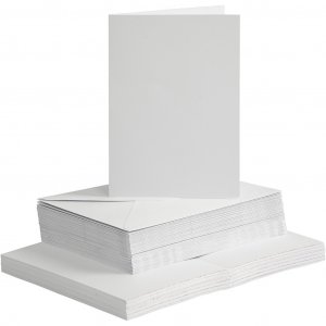 Inbjudningskort - 50-pack - Vita