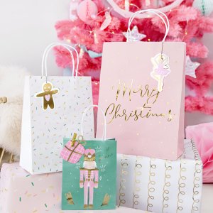 Presentpåsar - 3-pack - Pink Christmas