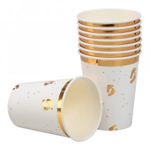Pappmuggar - Babyfötter - Guld - 8-pack