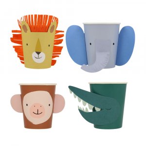 Pappmuggar - Djurmotiv - 8-pack - 256 ml