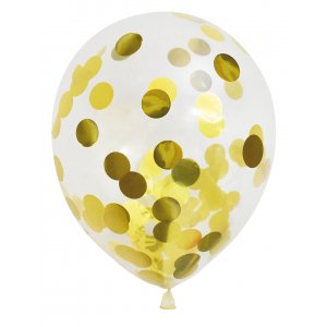 Ballonger - Konfetti Guld - 6-pack