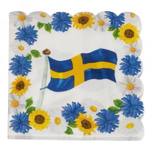 Servetter - Blommor - 16-pack - 25x25 cm