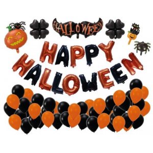 Ballongkit - Halloween - Bokstäver, latexballonger och folieballonger