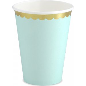 Pappmuggar - Mint - Guldkant - 6-pack
