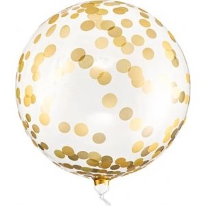 Rund ballong - Guldiga prickar - 40 cm