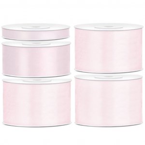 Satinband - 25 m - Babyrosa - Bredd: 6 mm