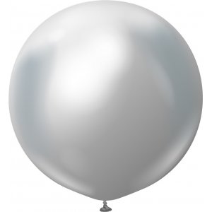 Ballonger enfärgade - Premium 60 cm - Silver Chrome
