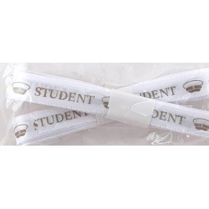 Band - Student - Med mössor - 1,5 cm brett, 3 m långt - 2-pack