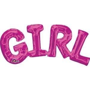 Folieballong - Girl - Cerise