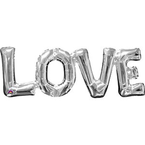 Folieballong - Love - Silver