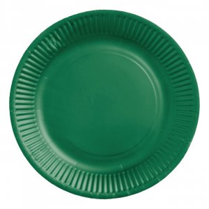 Papptallrikar - Mörkgrön - 23 cm - 8-pack