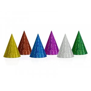 Partyhattar - Holografiska i olika färger - 16 cm - 20-pack